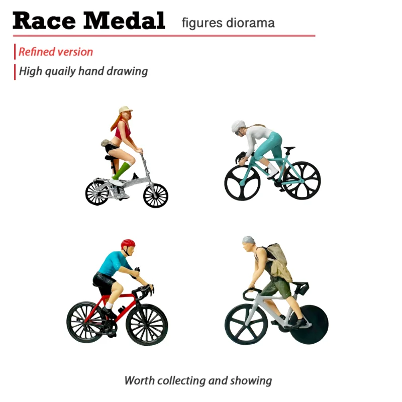

Spot New 1/64 Cycling Traveler Miniature Resin Doll Model Collectibles Handmade DIY Scene Matching Toys Gifts Desktop Ornaments
