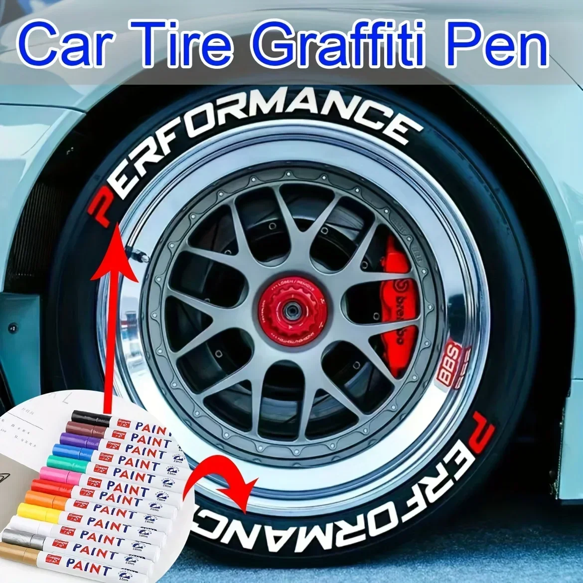 Car Paint Pen Waterproof Car Wheel Tire Oily Painting Mark Pen Auto Rubber Tyre Tread CD Metal Permanent Paint Marker