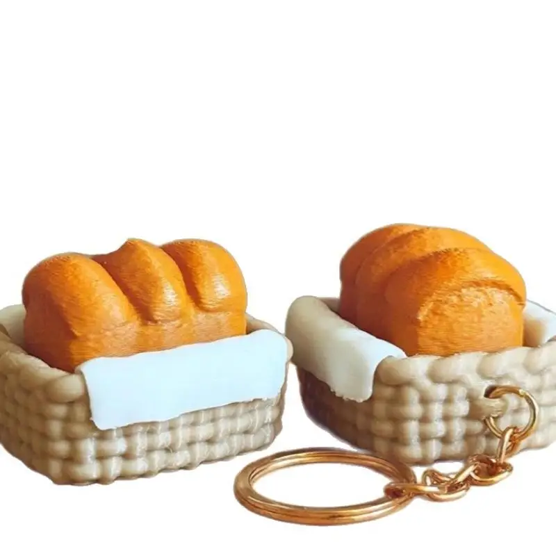 3D-gedrucktes Brot-Clicker-Fidget-Spielzeug, mechanischer Druckknopf-Schlüsselanhänger, Anhänger zur Stresslinderung, Dekoration für Tasche, Rucksack, täglicher Freizeitgebrauch – Detail 3