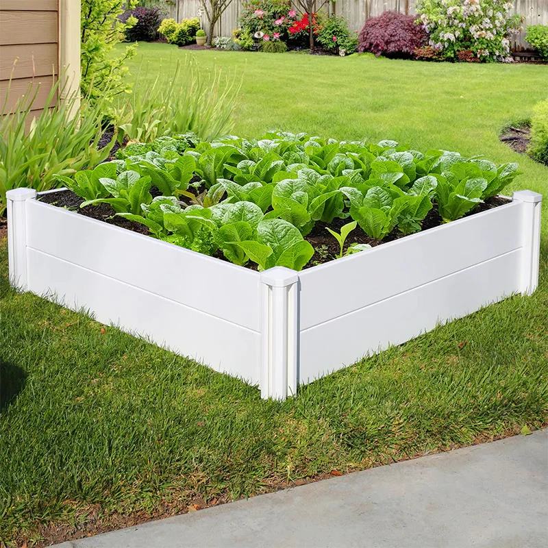 Eco Friendly PVC Vinyl Raised Garden Bed Planter Box With Door For Outdoor Use