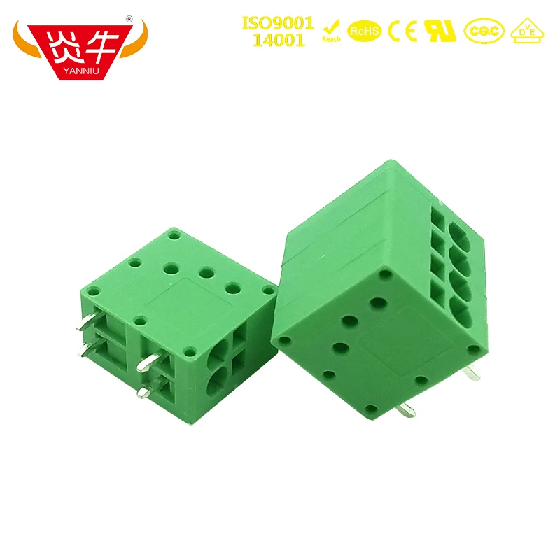 Bloques de terminales de resorte PCB, 10 piezas, KF205R, verde, 3,5, 2P ~ 12P, DG271R, 3,5mm, 2 pines ~ 12 Pines, SPT 1,5/2-H-3,5 PHOENIX CONTACT DEGSON KEFA