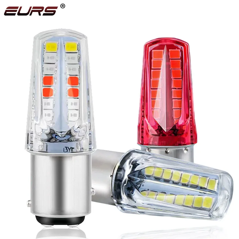 

1pcs RGB Four Color Led Brake Light 1157 2835 32SMD Led BAY15D Motorcycle Car Flowing Flashing tail Light Turn Signal Lamp 12V