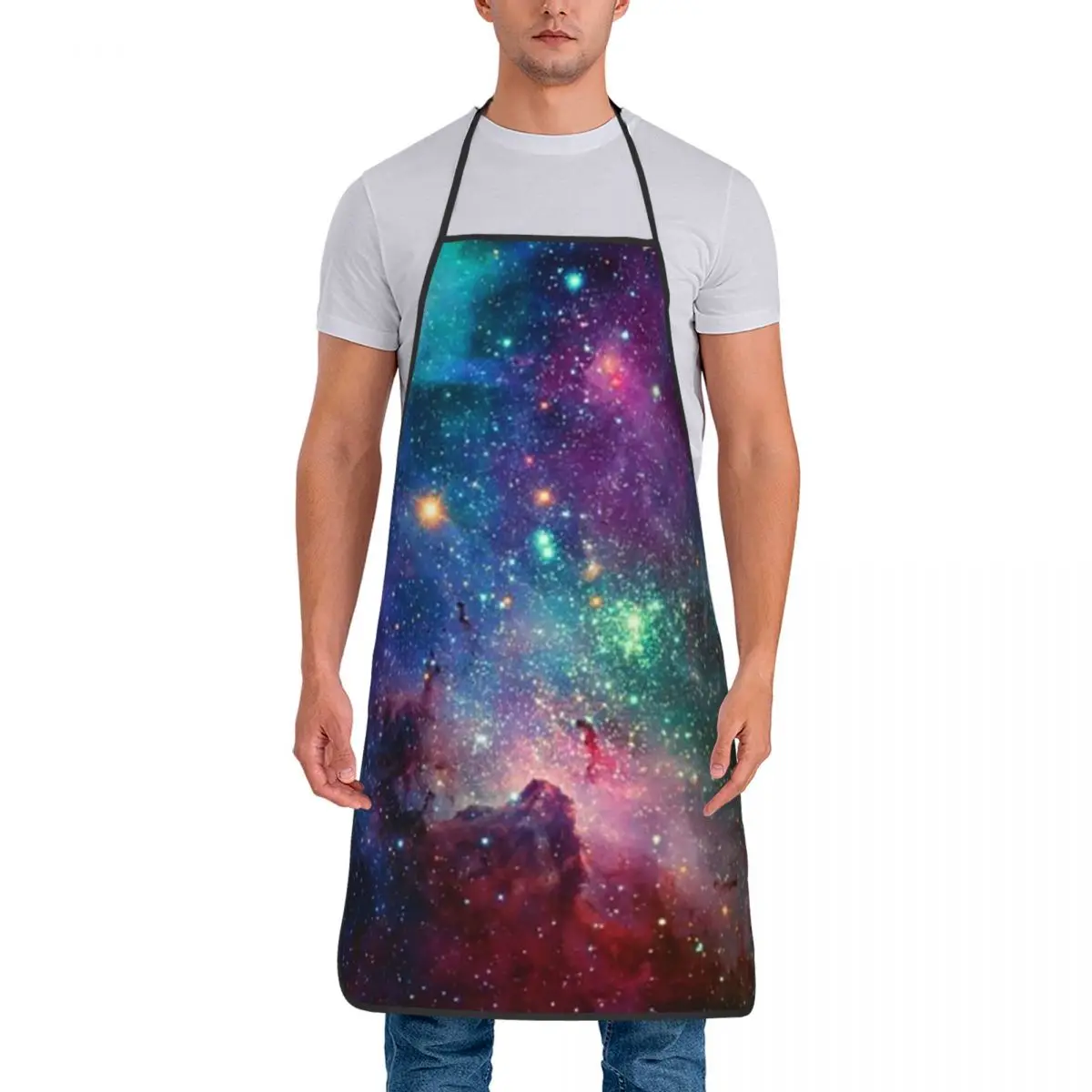 Tablier de cuisine imperméable Galaxy pour hommes et femmes, chasuble, bavoir, livres, chef, cuisine, cuisson, peinture