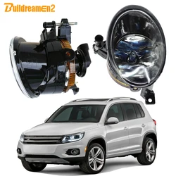 2 X 9006 Car Front Fog Light Assembly with 55W 100W Halogen Bulb For Volkswagen VW Tiguan (5N_) 2012 2013 2014 2015 2016