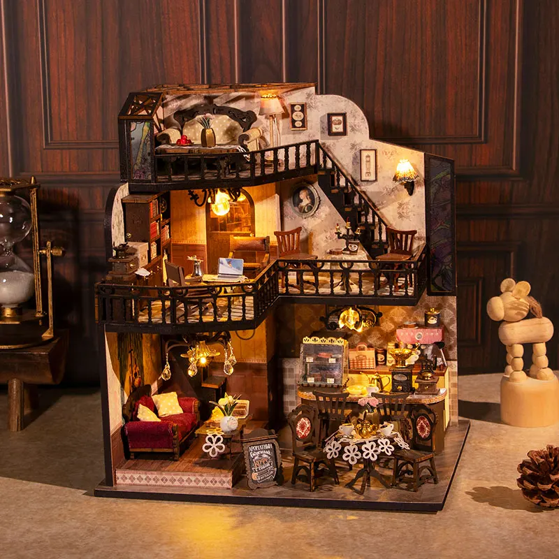 DIY Miniature Dollhouse Kit Handmade 3D Puzzle Assembly Model with Furniture Home Decor Wooden Craft For Friends Birthday Gifts