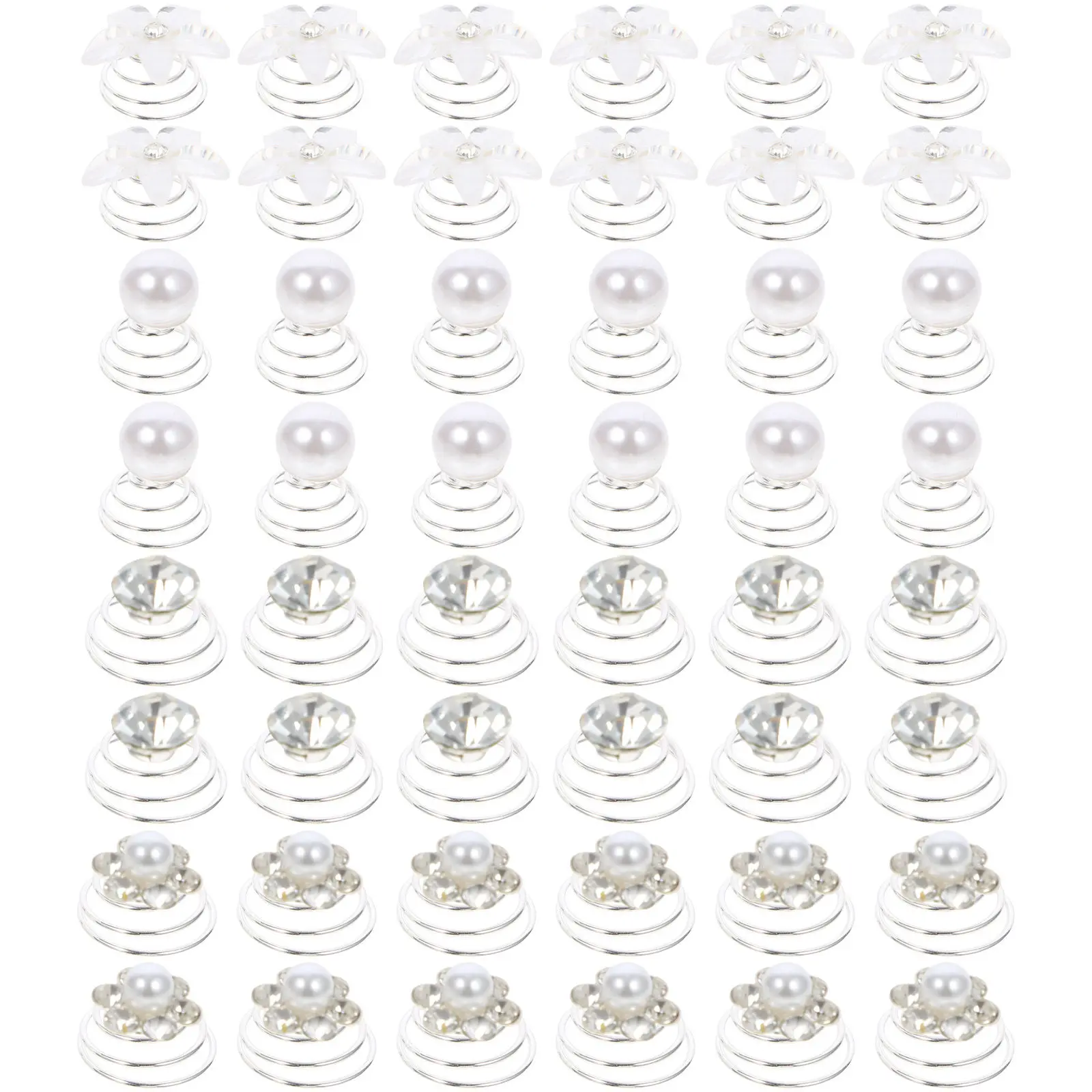 48Pcs Pearl Spiral Hair Pins Swirl Clips for Braids Wedding Bridal Hair Accessories Elegant Design Swirl Hairpin