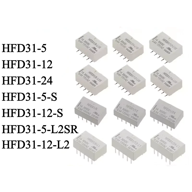 10PCS Signal relay HFD31-5V HFD31-12 24-S HFD31-05-L1S L2SR