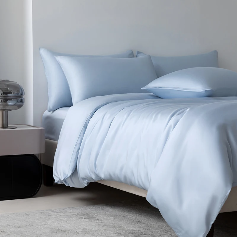 100% Mulberry Zijden Beddengoedset Effen Kleur Natuurlijke Zijden Dekbedovertrekset Twin King Queen Size Bed 3-delig/4-delig/5-delig Lakensset