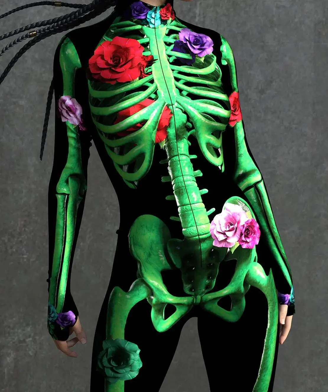 Karneval Totenkopf Party Bodysuit Damen Sexy Horror-Print Jumpsuit Feiertagsparty Maskerade Catsuit Kostüm Einzigartiges Aerial Yoga Set – Detail 28