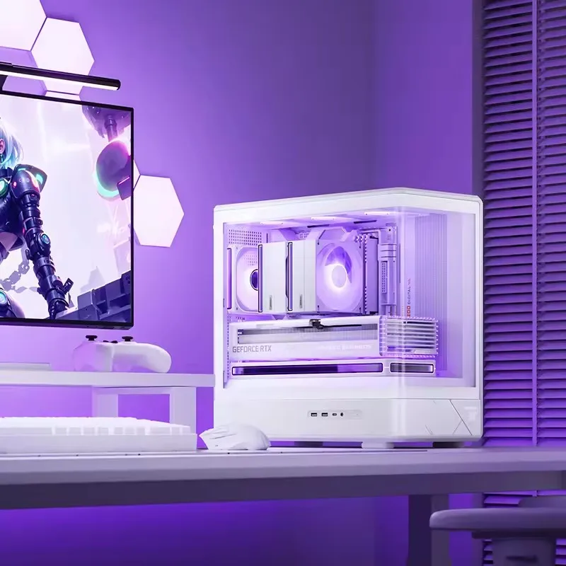 JONSBO D200 Chassis Sea View Room Curved Glass MATX Chassis 240 Water cooling Type-C Game Console Computer Chassis