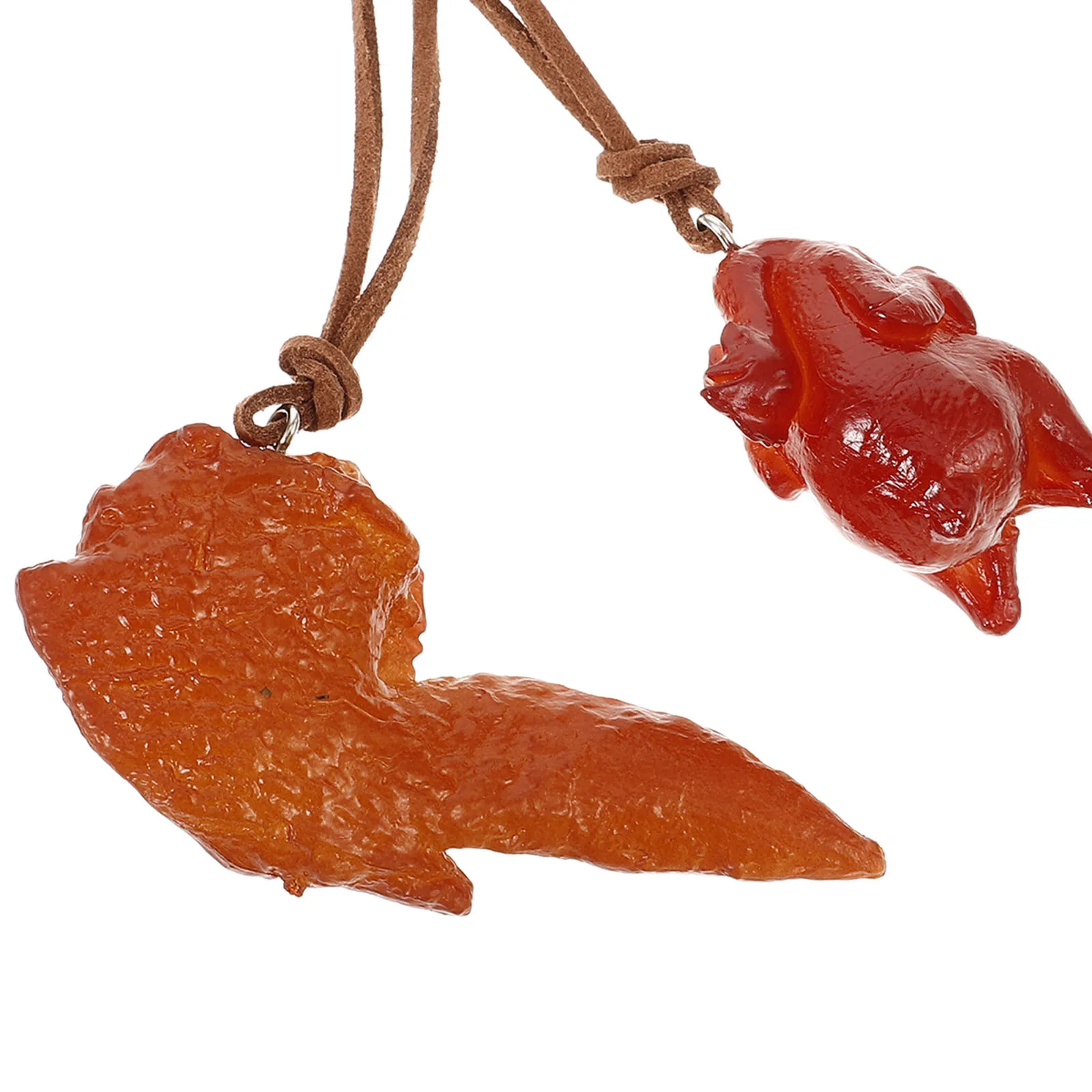 

2 Pcs Roasted Chicken Car Hanging Pendants Resin Rearview Mirror Charms Decorations Car Accessories Interior Ornament