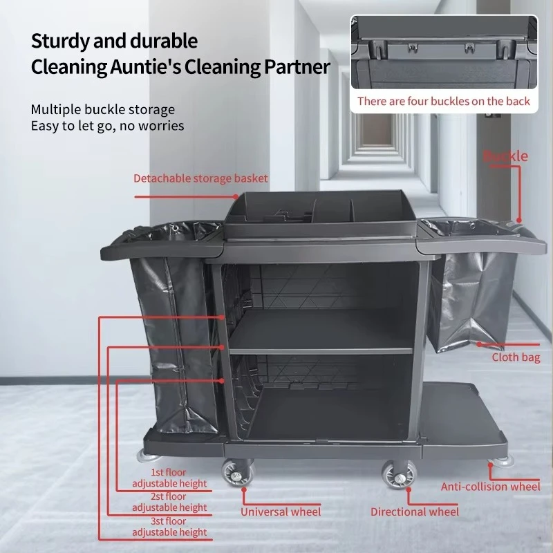 Cleaning Cart  Multifunctional Handcart Room Service Cart  Hotel Hygiene  Housekeeping Cart