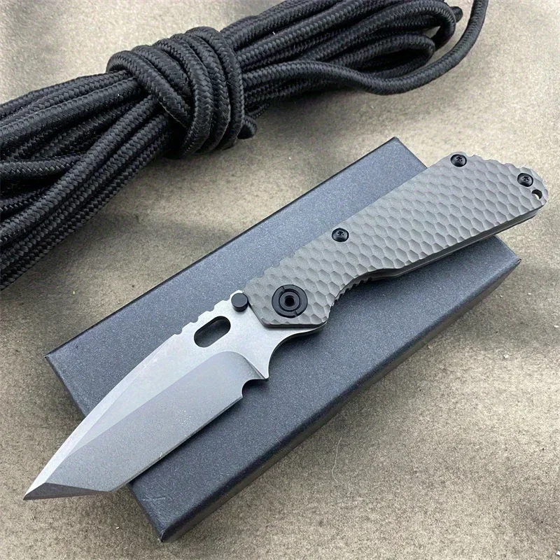 

Folding Pocket Knife Titanium Alloy Handle Combat Military Emergency Defense Rescue Tools Manual Open EDC Jungle Anti-slip Wild
