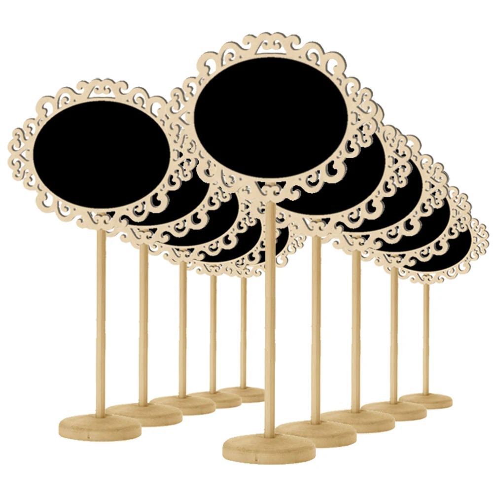 

10pcs Mini Oval Decoration Wedding Mini Chalkboard Home Chalkboard Signs Message Board Office Kids Gift Boxwood