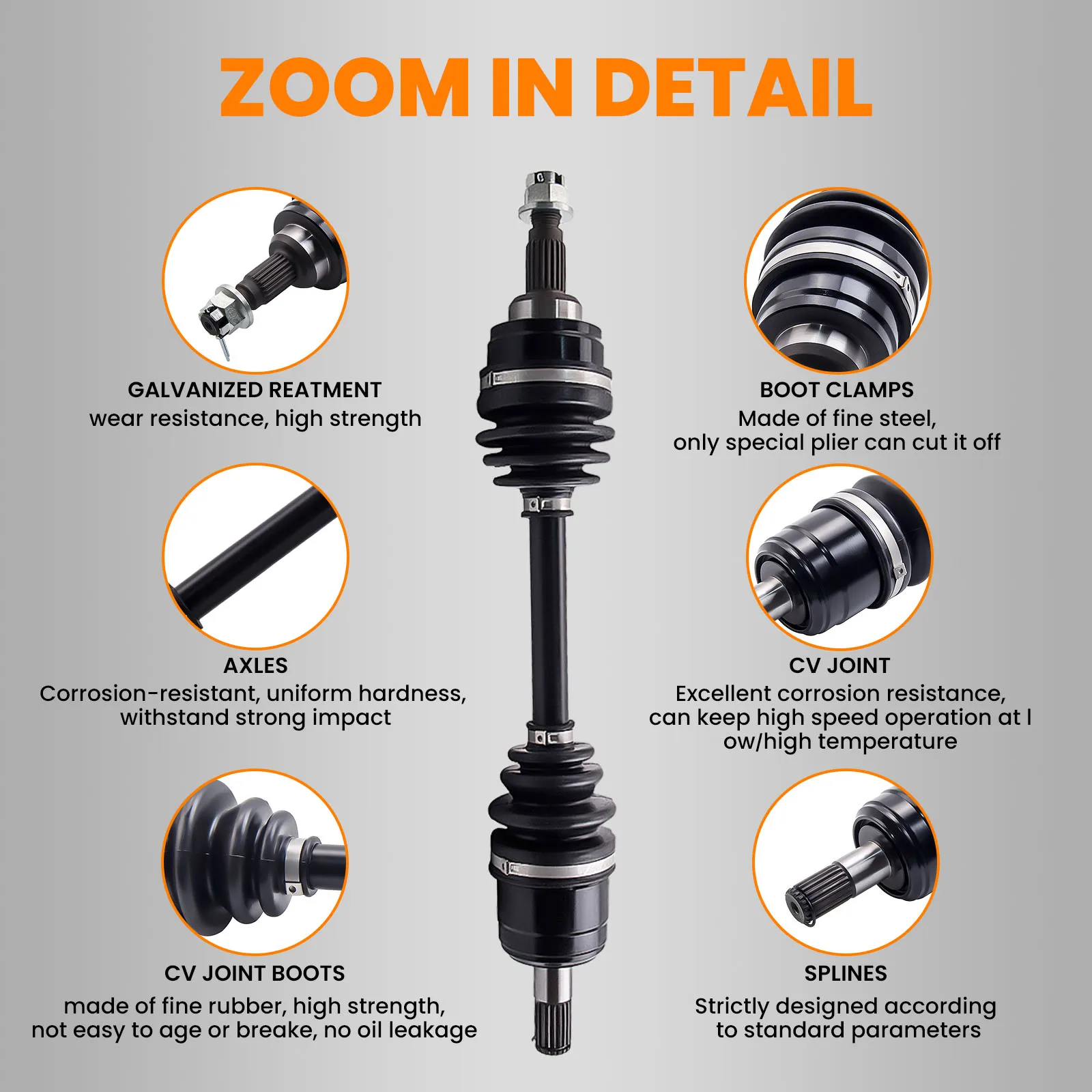 2pcs Front CV Joint Axle For  TRX 300 Fourtrax 4x4 ATV 42300-HC5-003 1988-2000