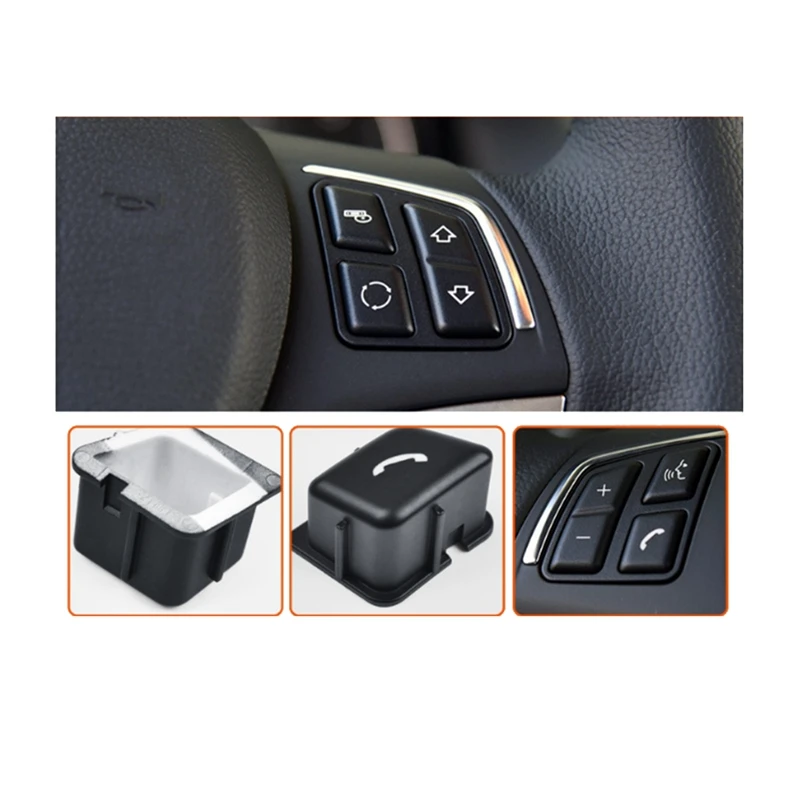 Car Steering Wheel Button Covers Control Menu Switch Button Cover Volume For BMW X1 E84 3 Series E90 E91 E92 E93