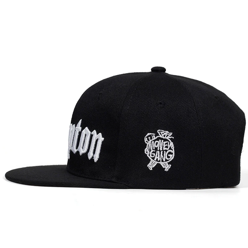 COMPBOU- Casquette de baseball brodée unisexe, casquettes Snapback Hip Hop, chapeau de sport plat à la mode, chapeaux de papa réglables, crème