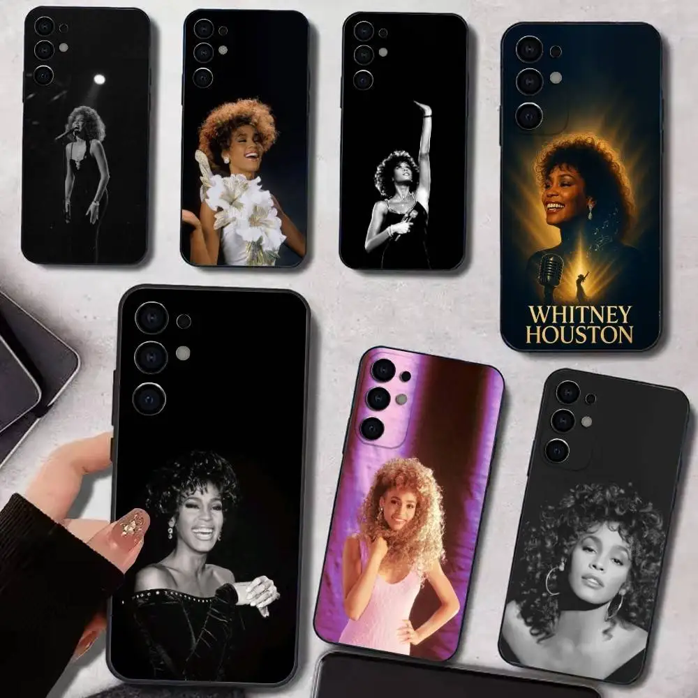 

W-Whitney Singer H-Houston Phone Case For Samsung S25,S24,S21,S22,S23,S30,Ultra,S20,Plus,Soft Silicone Black Cover