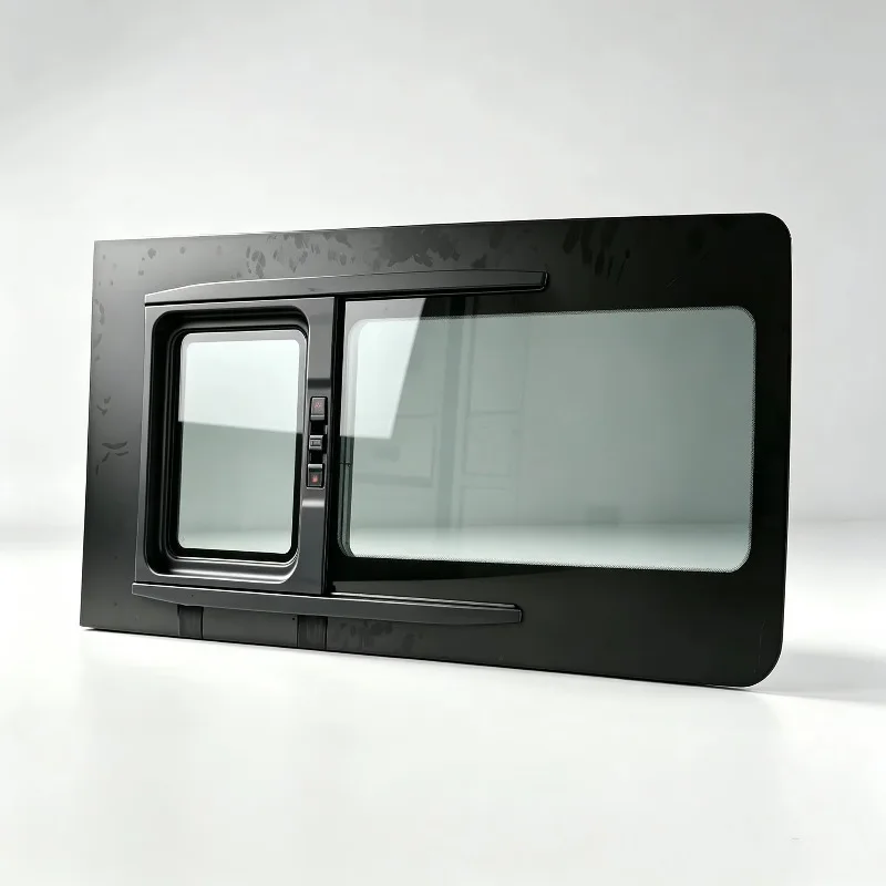 Privacy Tinted Tempered Glass Sliding Side Window With Small Vent Window Replacement Glass for VW Multivan T5 T6 Camper Van