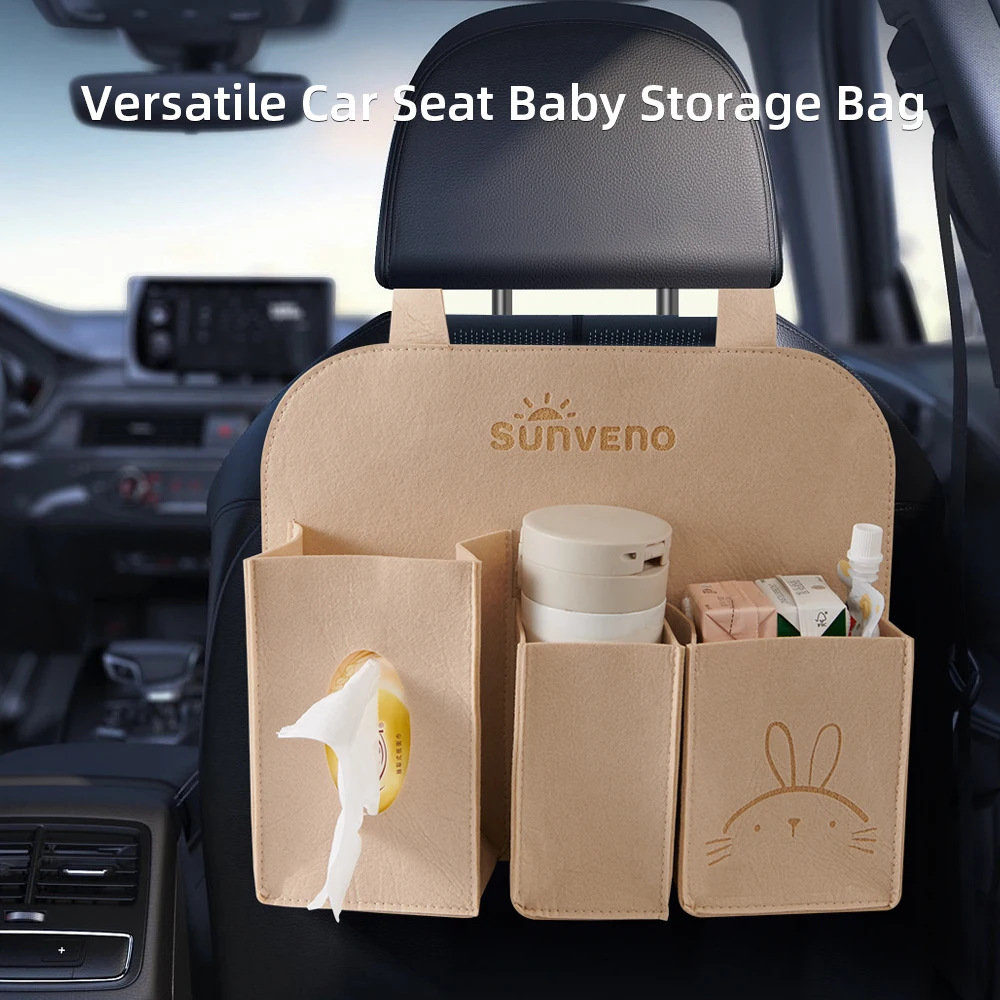 Sunveno Baby Car Seat Hanging Storage Bag Organizer Design for Tissue, Cup, and Snack Storage