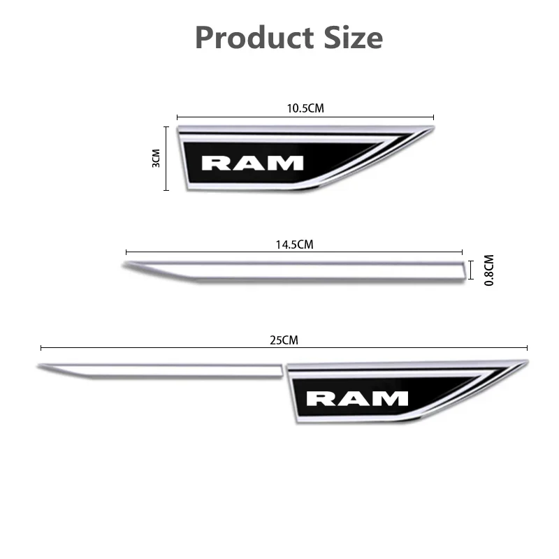Metal Alloy Car By Fender Blade Decal Badge Car Body Protective Sticker Decal for Dodge Ram 1500 2500 3500 accessories view 6
