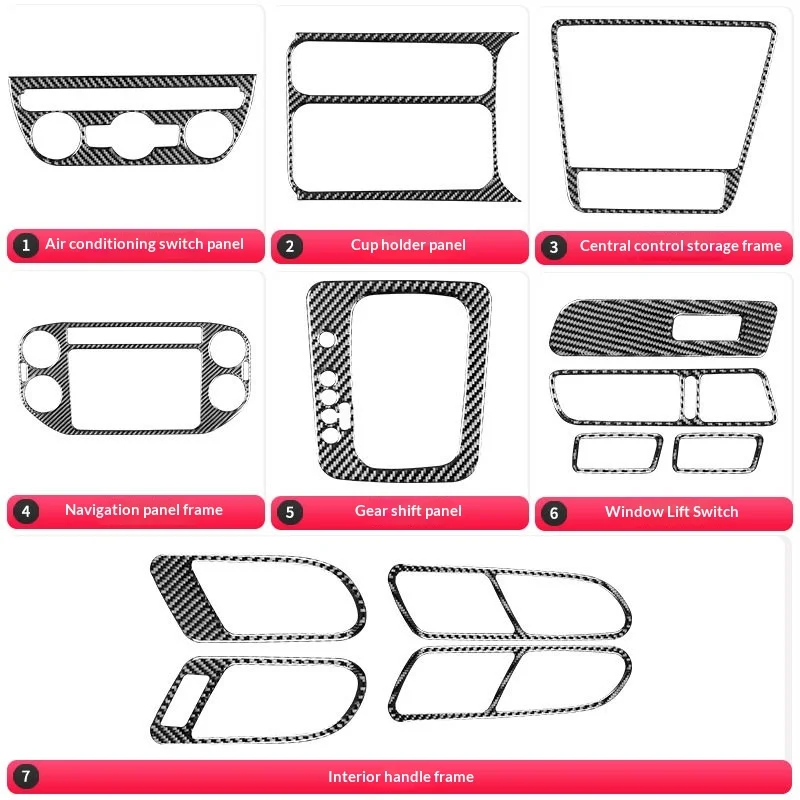 

For VW Tiguan 2010-2017 Left Right Air Vent Cover Carbon Fiber Interior Decoration Accessory