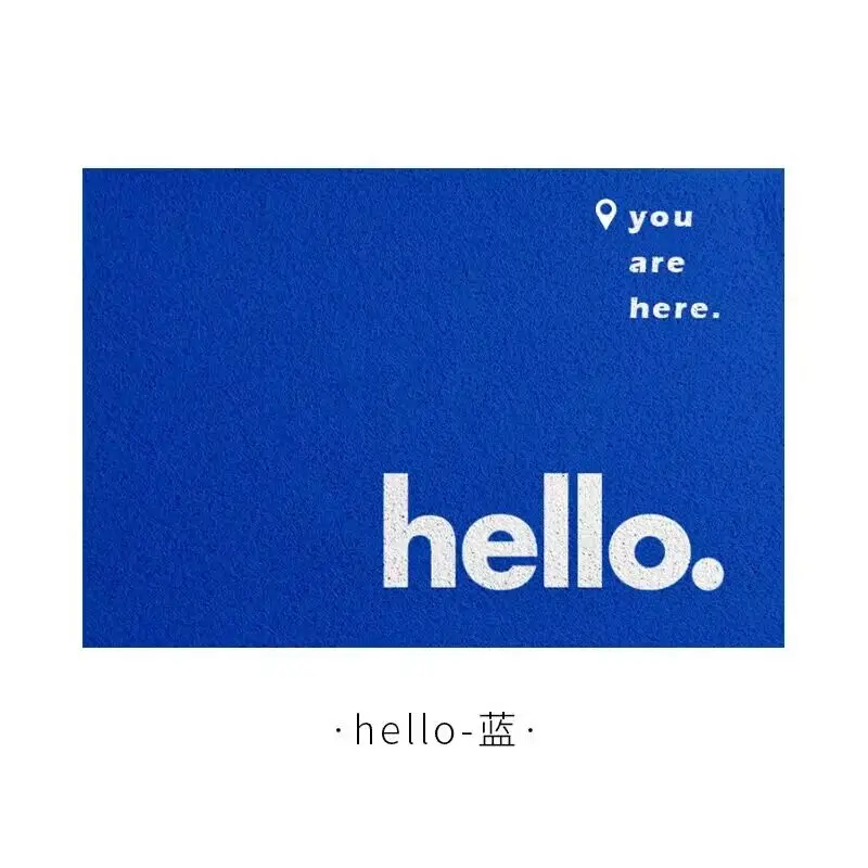 Hello You Are Here Door Mat Mud Scraper PVC Anti-slip Doormat Silk Loop Foot Mat Outside Korea Home Decor 발매트 Kitchen Floor Rug
