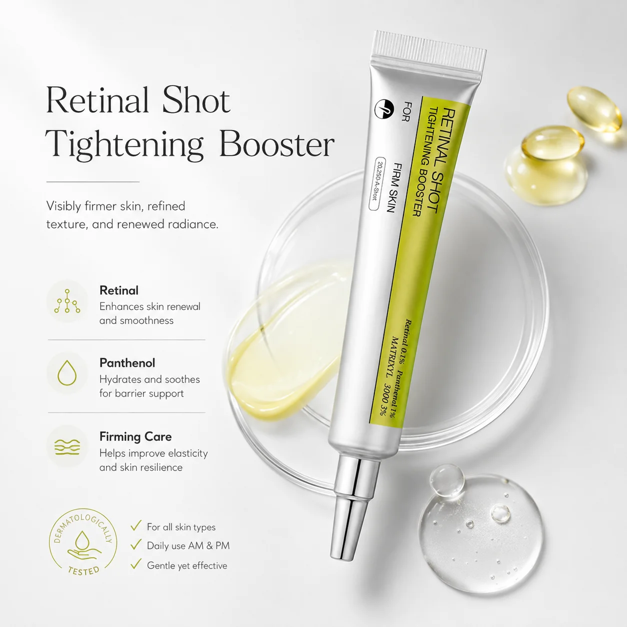 Advanced Retinol Firming Essence Retinal Serum Anti Aging Brightening Skin Care Reduce Wrinkles Pore Refining Moisturizer