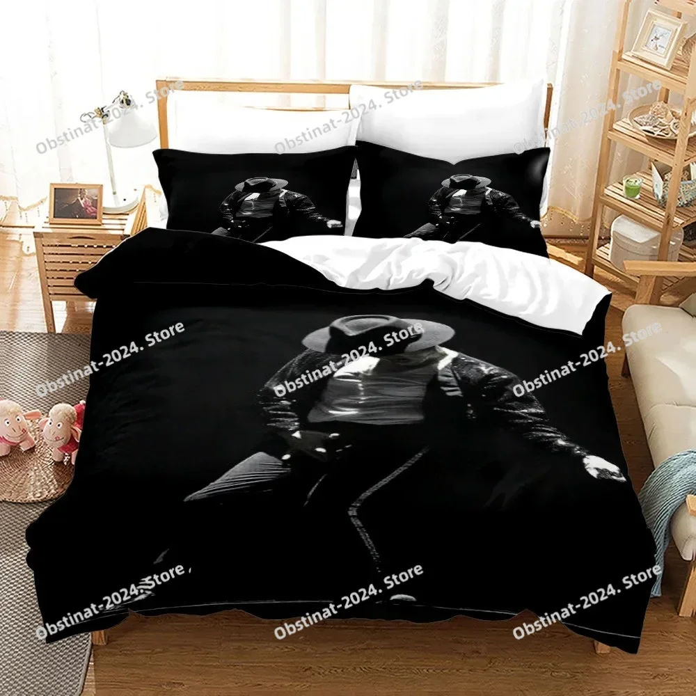 Michael Jackson Bedding Set Musical genius Duvet Cover Full Queen King Size Pillowcase Bed Print Aldult Kid Bedroom Single Twin