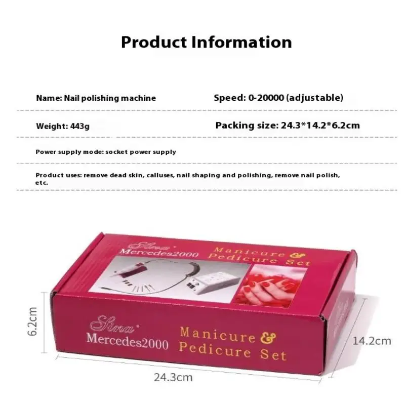 Perceuse à ongles électrique Portable, Kit de tête de polissage des ongles pour vernis Gel, outil de manucure professionnel, équipement de Salon