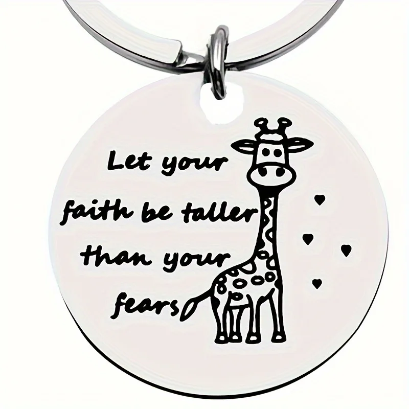 2024 New Animal Giraffe Round Key Chain Pendant Commemorative Belief Jewelry Gifts For Men Women