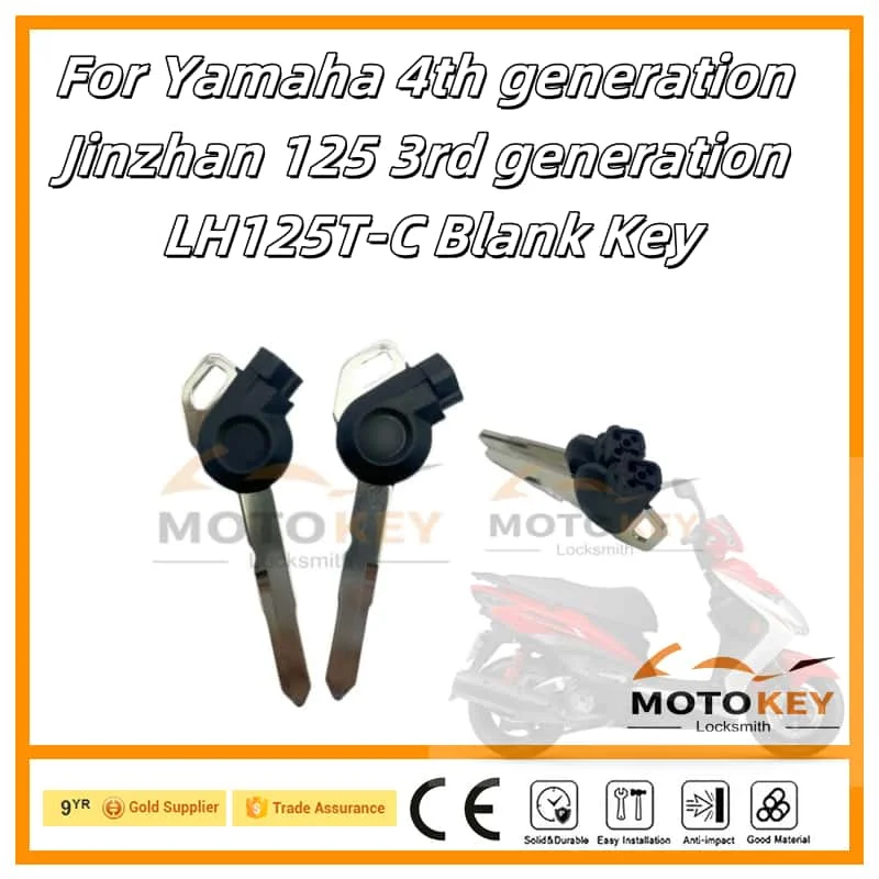 For Yamaha 4th generation Jinzhan 125 3rd generation LH125T-C Blank Key Motorcycle Replace Uncut Keys(With magnet)