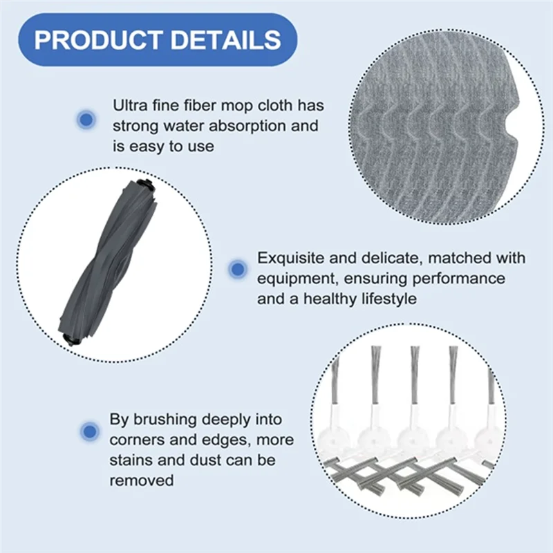 

Shoppingappliances Replacement Parts For Dreame D10 Plus Gen 2 RLD32GD Robot Vacuum Accessories Main Side Brush Filter Mop Rag