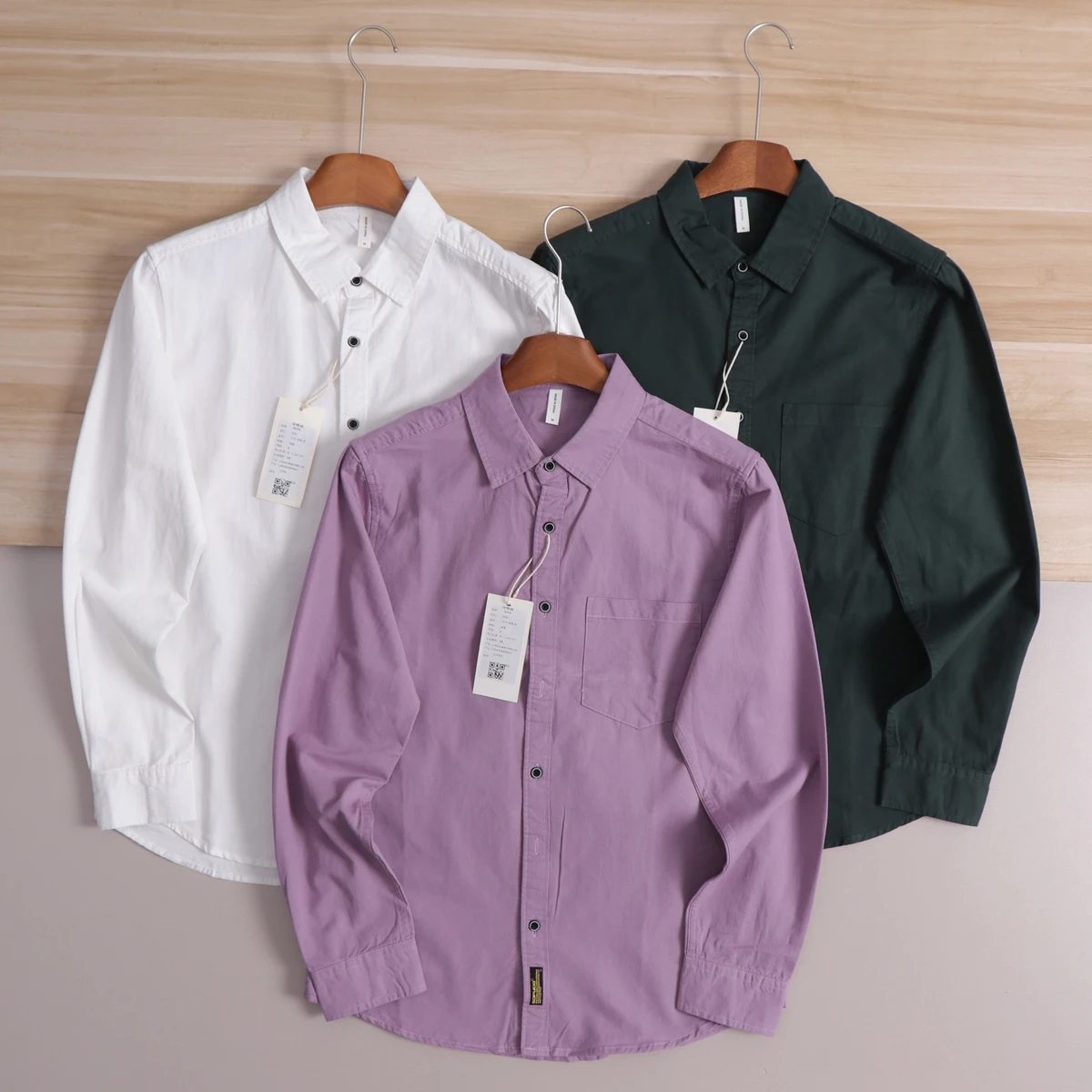 

Pure Cotton Long Sleeve Men's Shirt Spring Summer Casual Wear American Style Breathable Comfortable Men's Top Spring New Arrival
