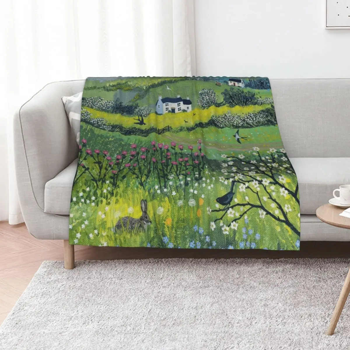 Nestled in the Meadow Throw Blanket Single for sofa Warm Stuffeds Summer Beddings Moving Blankets