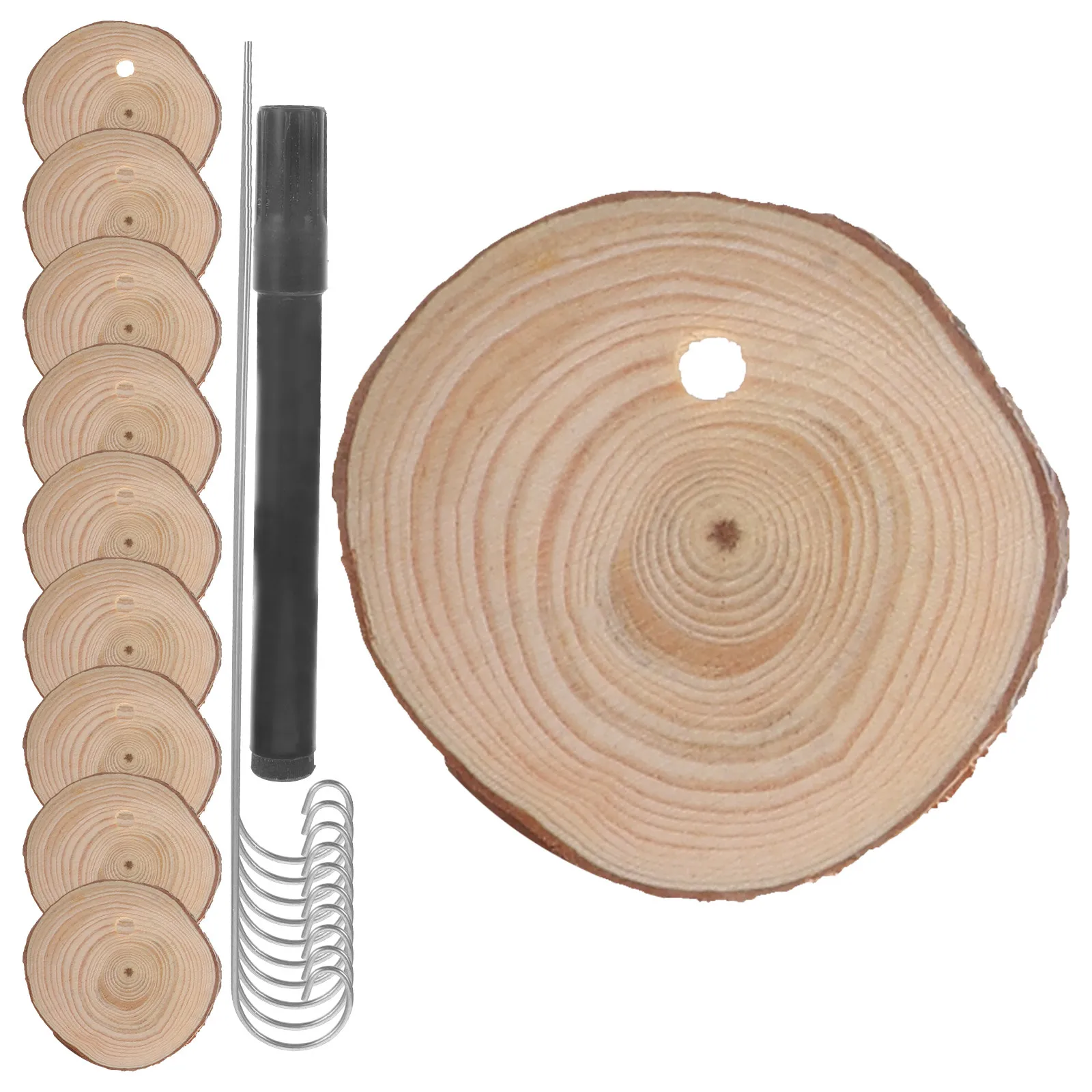 1Set Wooden Plant Labels Round Garden Markers for Potted Plants Greenhouse Nursery Flower Beds Lawn Decor Gift for Garden Lovers
