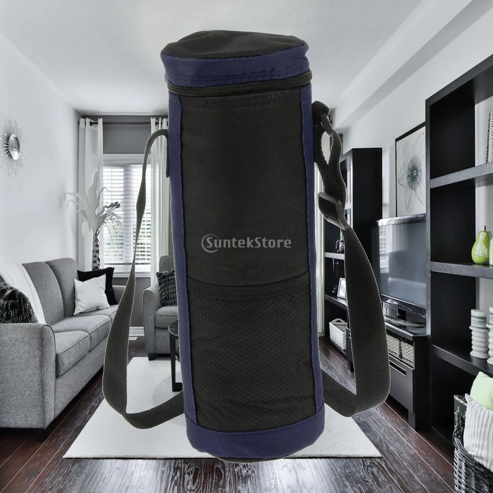 Portable Cooler Bag Insulated Tote Case for Wine Bottle Beverage Storage Oxford Cloth Aluminum Foil Liner for Camping Travel