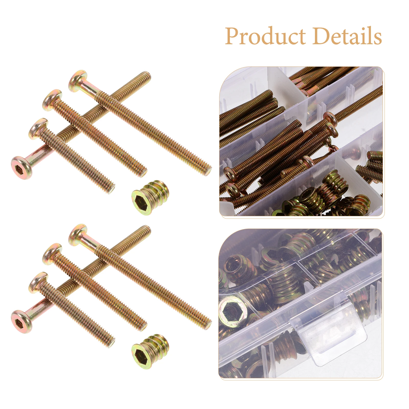 

1 set M6 Threaded Inserts Nuts Furniture Screws Carbon Steel Galvanized Various Sizes Durability Practicality Hardware