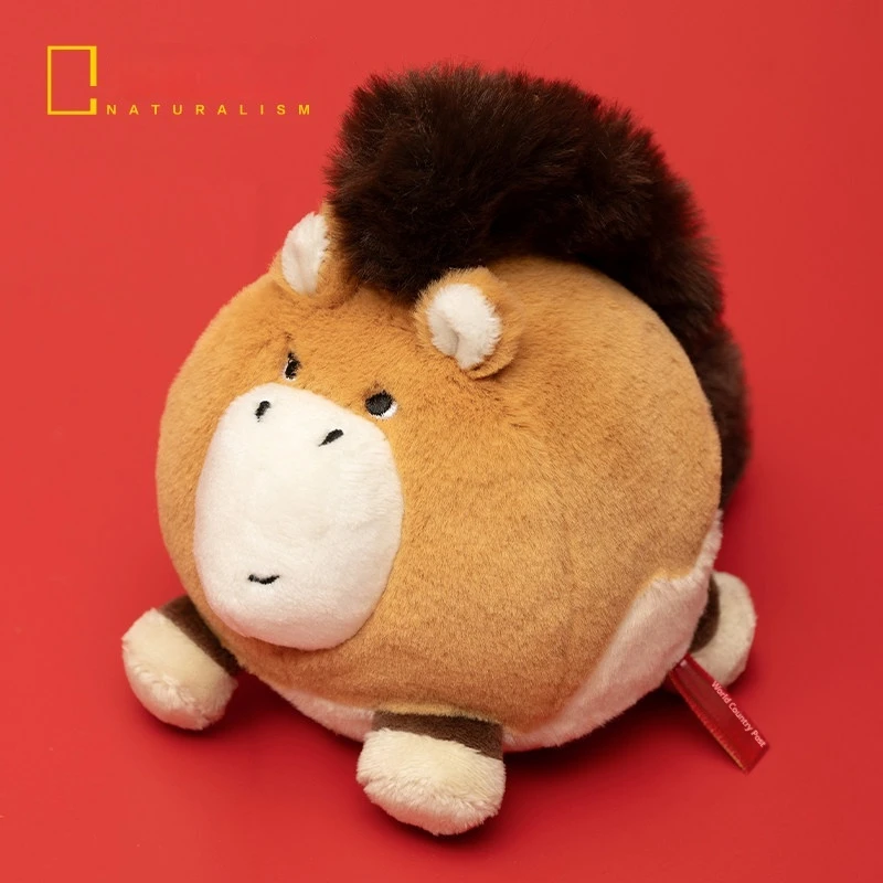 

Плюшевая кукла-брелок «Лошадь Плевальского»: милый круглый дизайн, мягкая игрушка, подарок на Год Лошади для детей и любителей животных