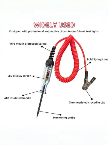 6V 12V 24V Car Truck Voltage Circuit Tester Pen, 5V-90V Digital Display Auto Test Light Probe for Automotive
