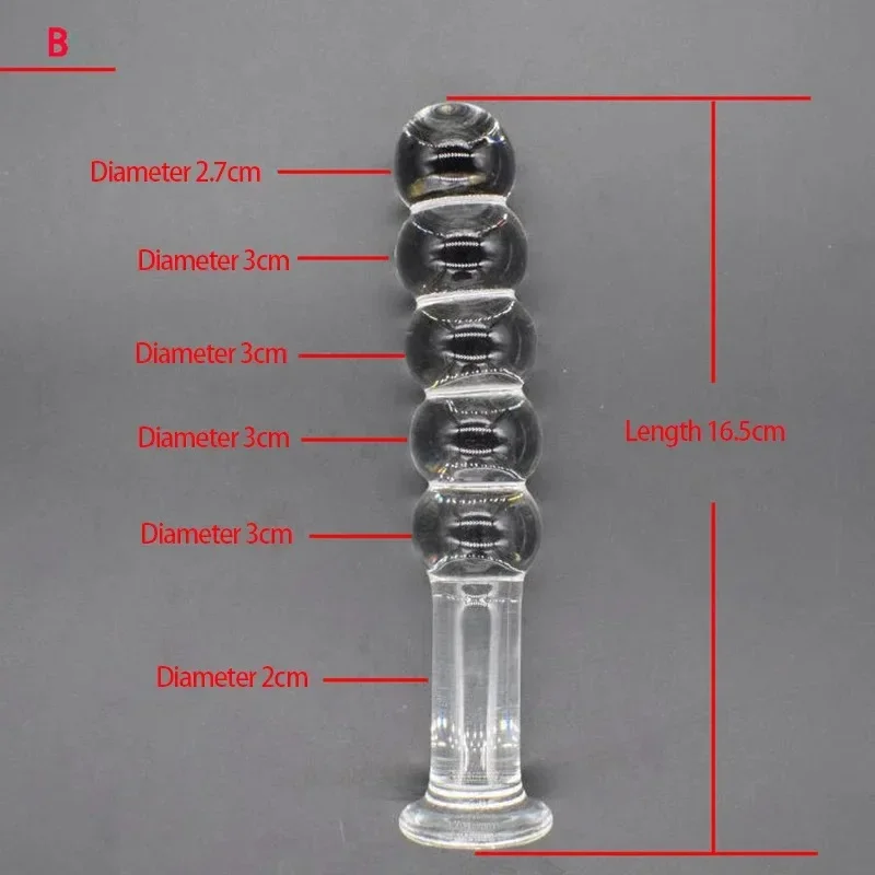 Pyrex Glass 8 Anal Beads Butt Plug G-Spot Stimulation Dildo Penis Artificial Dick Gay Masturbate Adult Sex Toy for Women Men