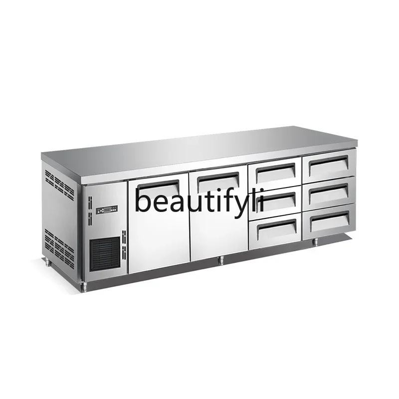 

Commercial freezer stainless steel refrigerator refrigerator horizontal air-cooled kitchen fresh-keeping freezer