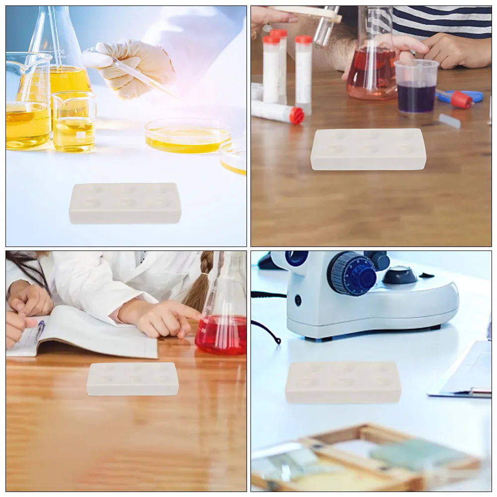 

2Pcs Ceramic Spot Reaction Plates 6 Holes Lightweight Smooth Surface Scientific Experiment Chemical Testing Porcelain Laboratory