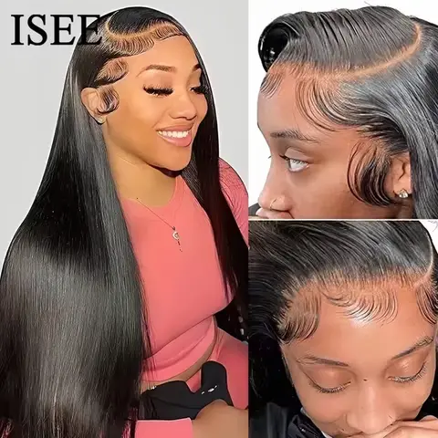Malaysian straight lace front wig for women, 13x4, human hair ISEE