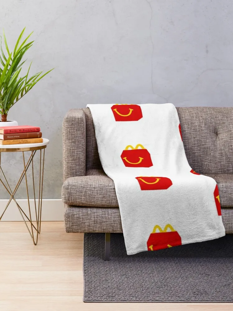 happy meal Throw Blanket Bed linens Multi-Purpose Bed funny gift Blankets