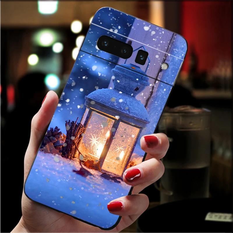 حافظة هاتف لهاتف جوجل بيكسل 10 9 برو XL 9A 8 7 6 Pro Pixel 8A 7A 6A بكسل 8 7 6 5 منظر طبيعي شتوي فاتح ثلج #2