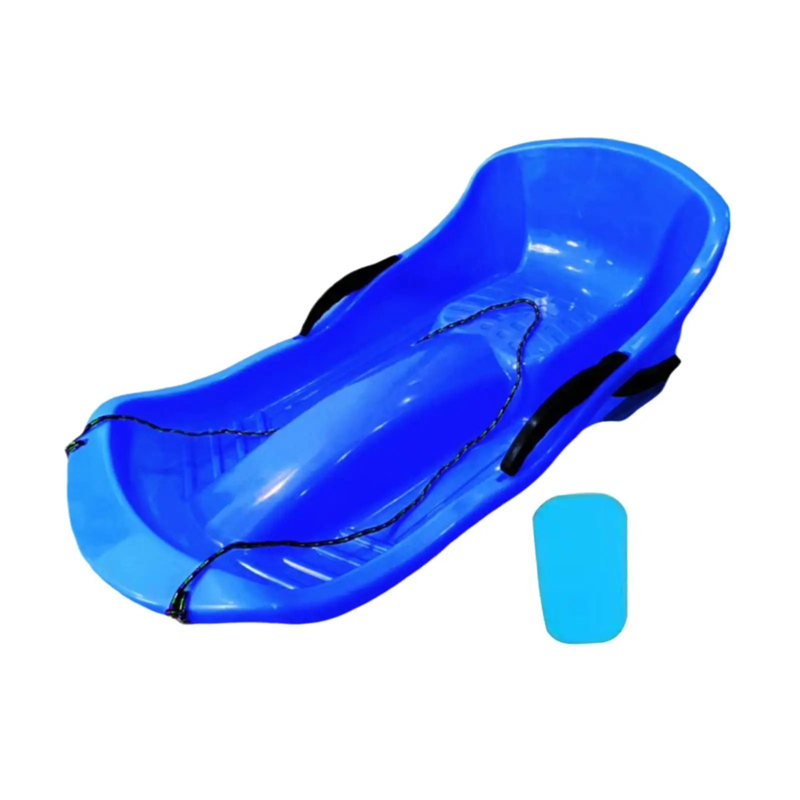 Double Toboggan Snow Sled with Safety Brakes Kids and Adults Grass Plastic Sledge for Winter Sliding