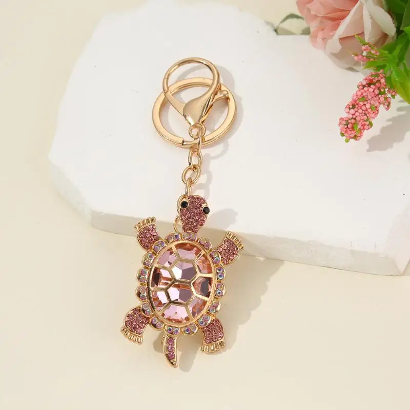 Mini Tortoise Key Ring Stylish Daily Bag Accessory Non-fading Metal Keychain Small Souvenir Valentine Gift for Girlfriend