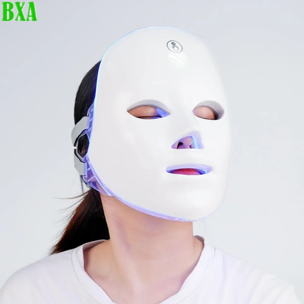 Mascarilla para el cuidado de la piel, brillo de la piel, nueva mascarilla Facial LED inalámbrica de 7 colores, terapia de fotones, rejuvenecimiento de la piel, eliminación de arrugas antiacné