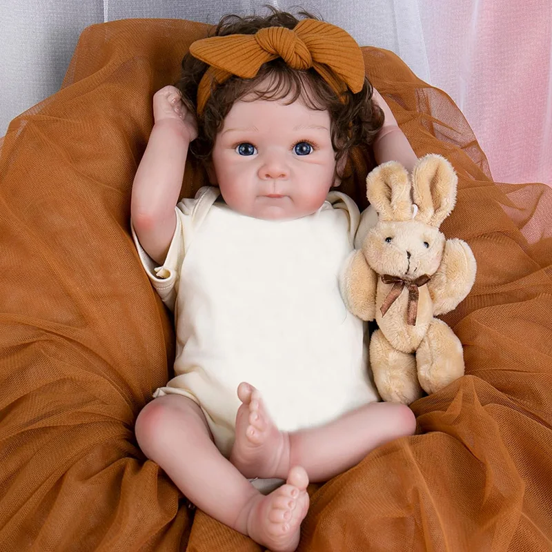 45cm Blue Eyes  Reborn Doll Bettie Lifelike Soft Touch Cuddly Baby Multiple Layers Painting 3D Skin with Visible Veins